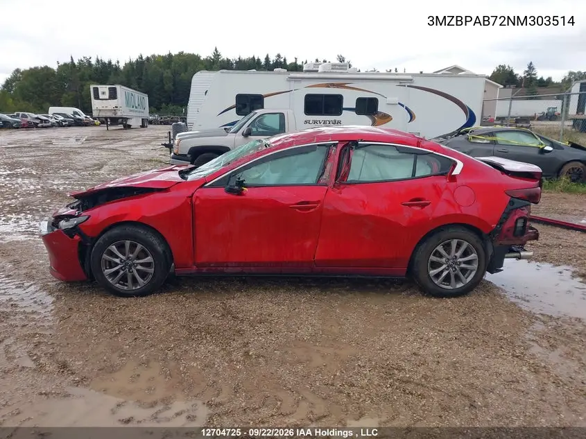 2022 MAZDA 3 VIN 3MZBPAB72NM303514 — фото 13