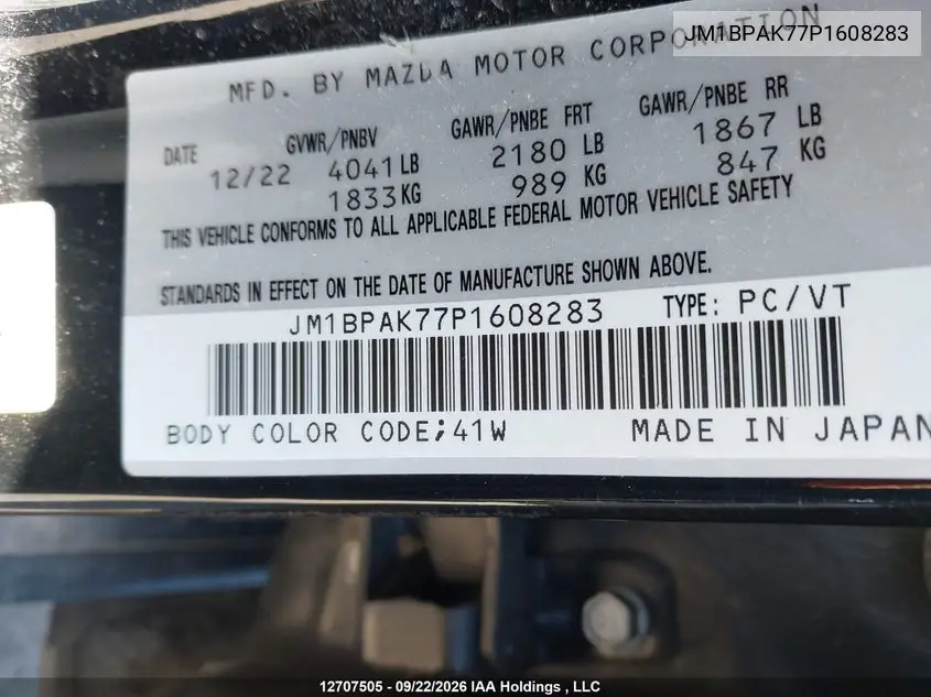 2023 MAZDA 3 VIN JM1BPAK77P1608283 — фото 18