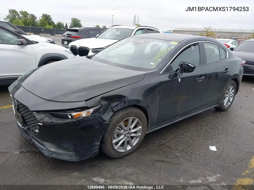 2025 MAZDA 3 VIN JM1BPACMXS1794253 — фото 2