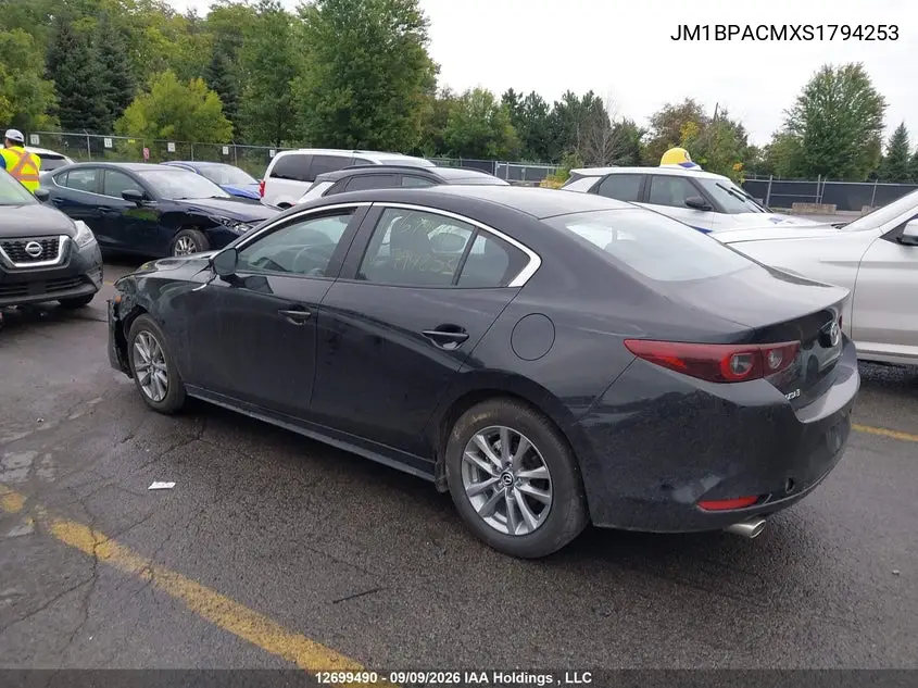 2025 MAZDA 3 VIN JM1BPACMXS1794253 — фото 3