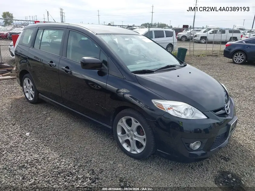 MAZDA 5 2010, VIN JM1CR2WL4A0389193
