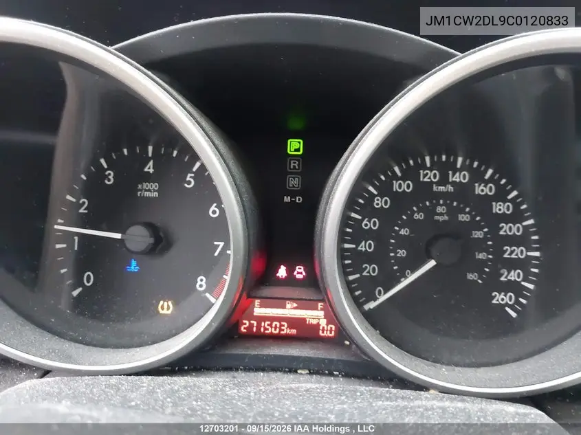 2012 MAZDA 5 VIN JM1CW2DL9C0120833 — фото 7