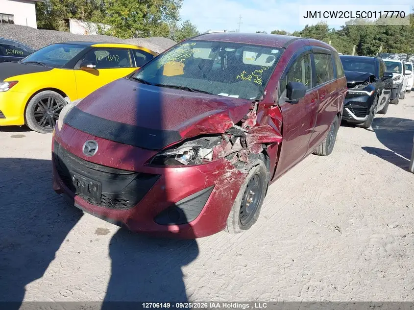 2012 MAZDA 5 VIN JM1CW2CL5C0117770 — фото 2