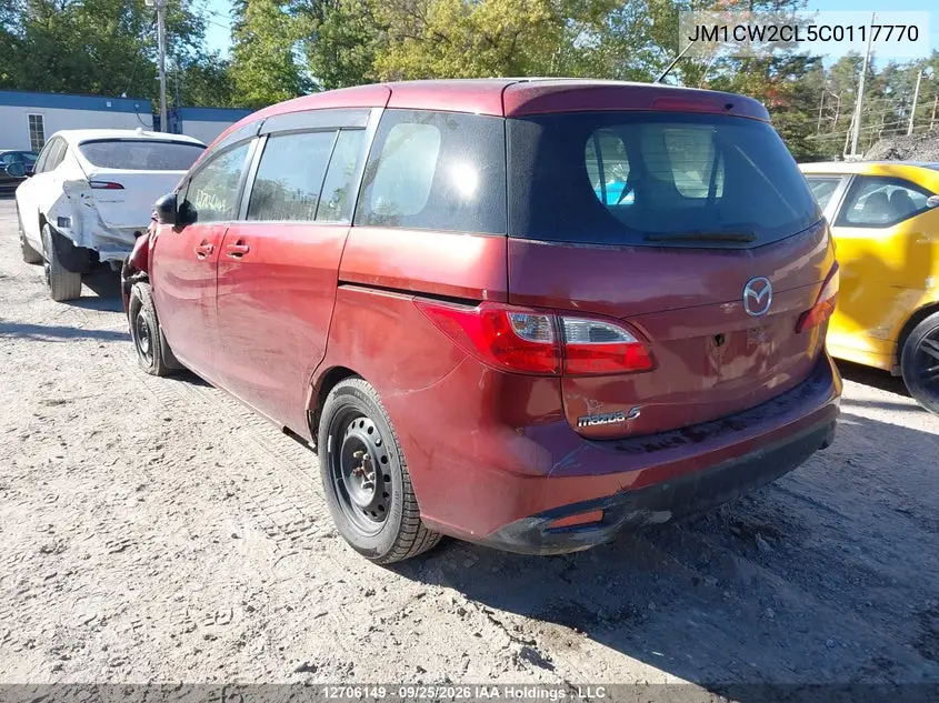 2012 MAZDA 5 VIN JM1CW2CL5C0117770 — фото 3