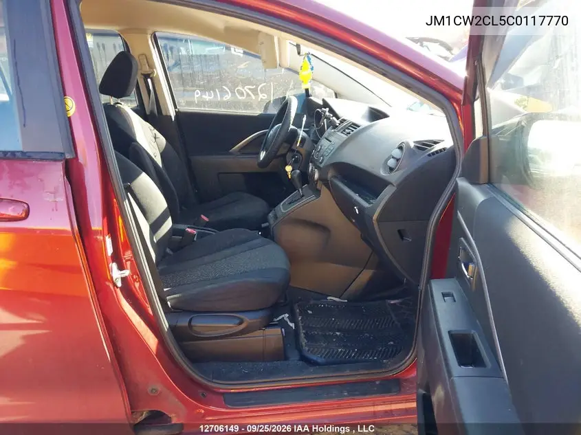 2012 MAZDA 5 VIN JM1CW2CL5C0117770 — фото 5