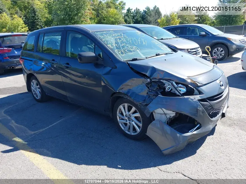 MAZDA 5 2013, VIN JM1CW2CL2D0151165