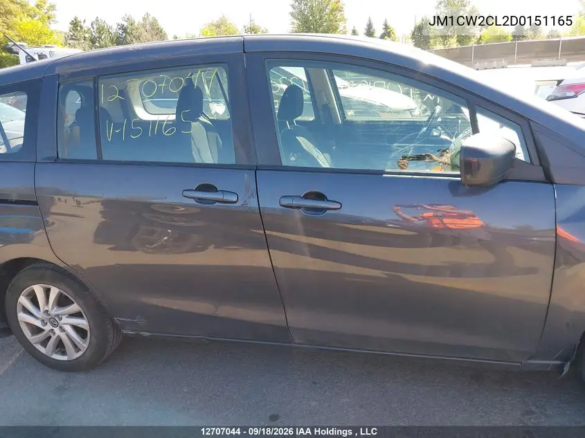 2013 MAZDA 5 VIN JM1CW2CL2D0151165 — фото 13