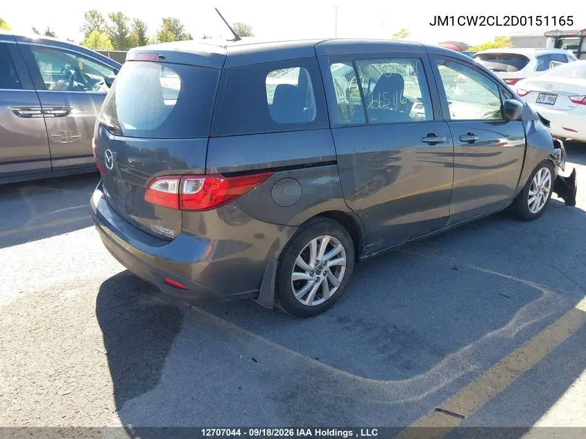 2013 MAZDA 5 VIN JM1CW2CL2D0151165 — фото 4