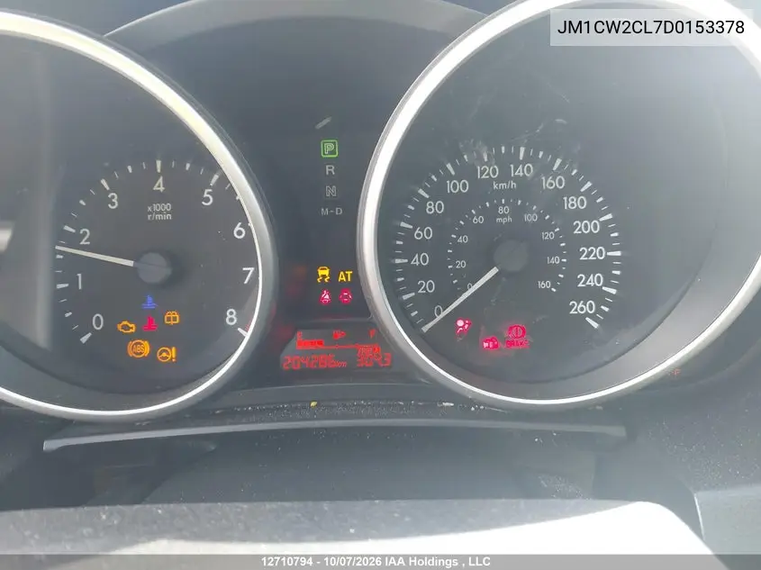 2013 MAZDA 5 VIN JM1CW2CL7D0153378 — фото 7