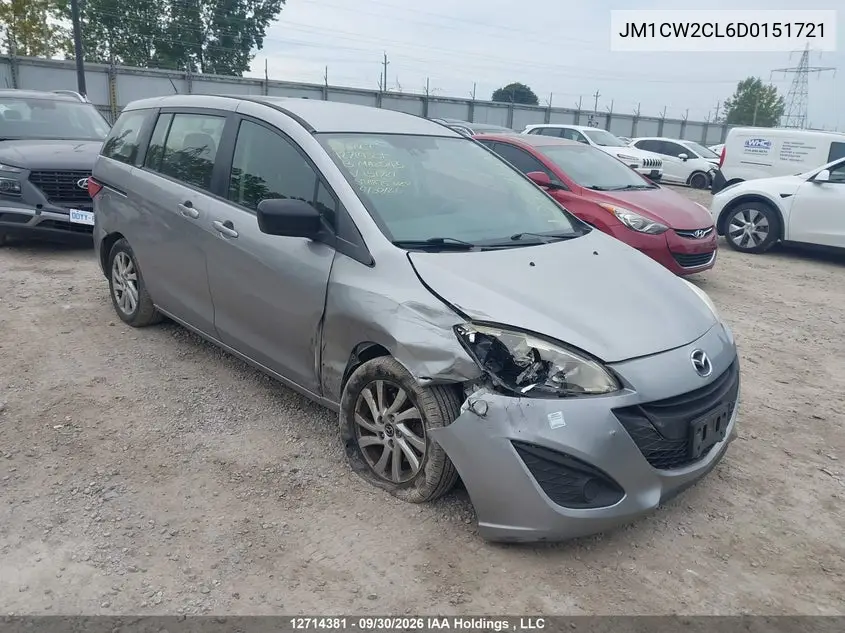 MAZDA 5 2013, VIN JM1CW2CL6D0151721