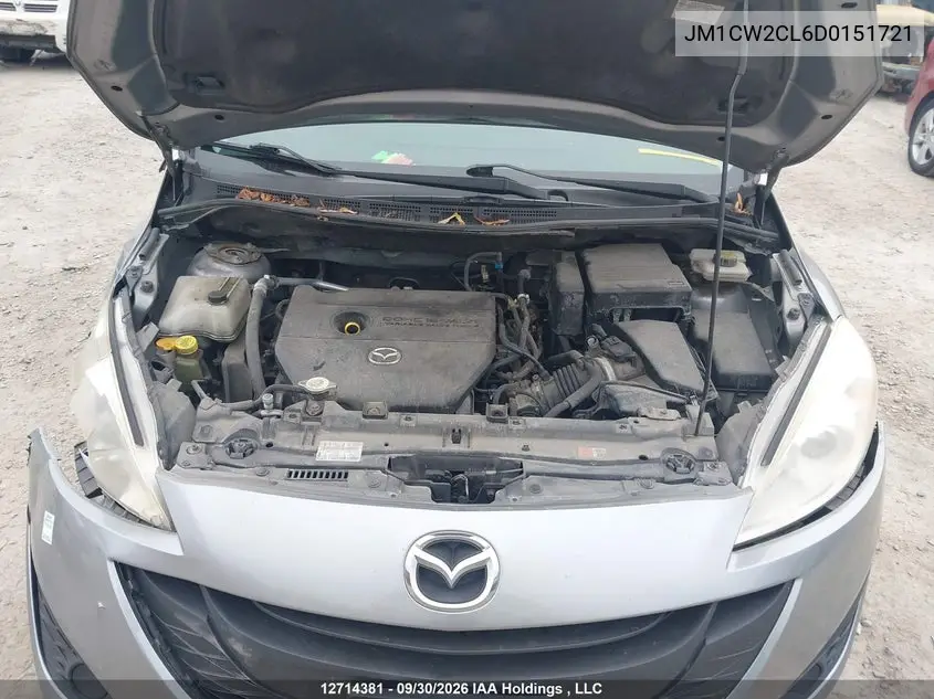 2013 MAZDA 5 VIN JM1CW2CL6D0151721 — фото 10