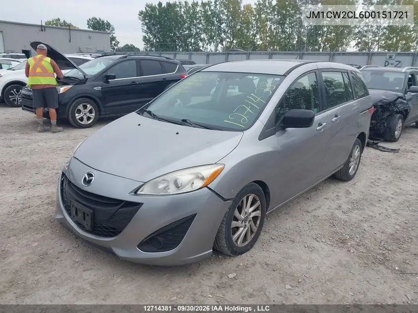 2013 MAZDA 5 VIN JM1CW2CL6D0151721 — фото 2