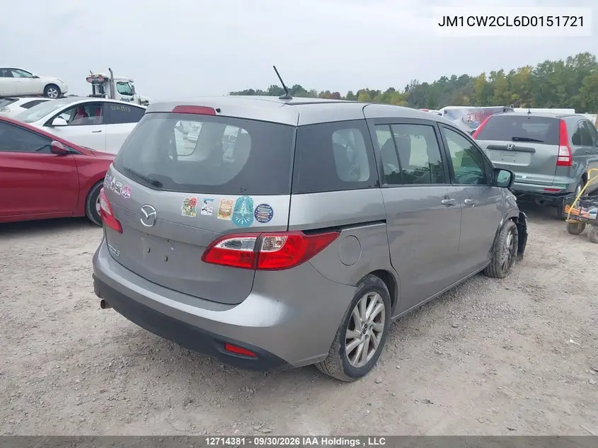 2013 MAZDA 5 VIN JM1CW2CL6D0151721 — фото 4