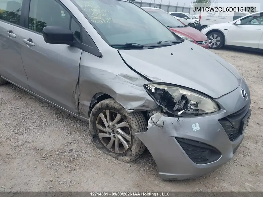 2013 MAZDA 5 VIN JM1CW2CL6D0151721 — фото 6