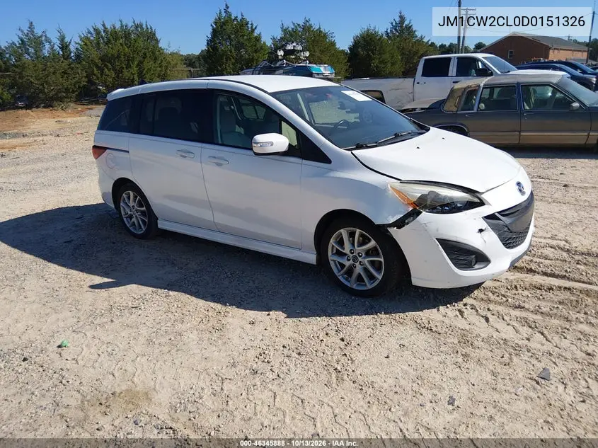 MAZDA 5 2013, VIN JM1CW2CL0D0151326