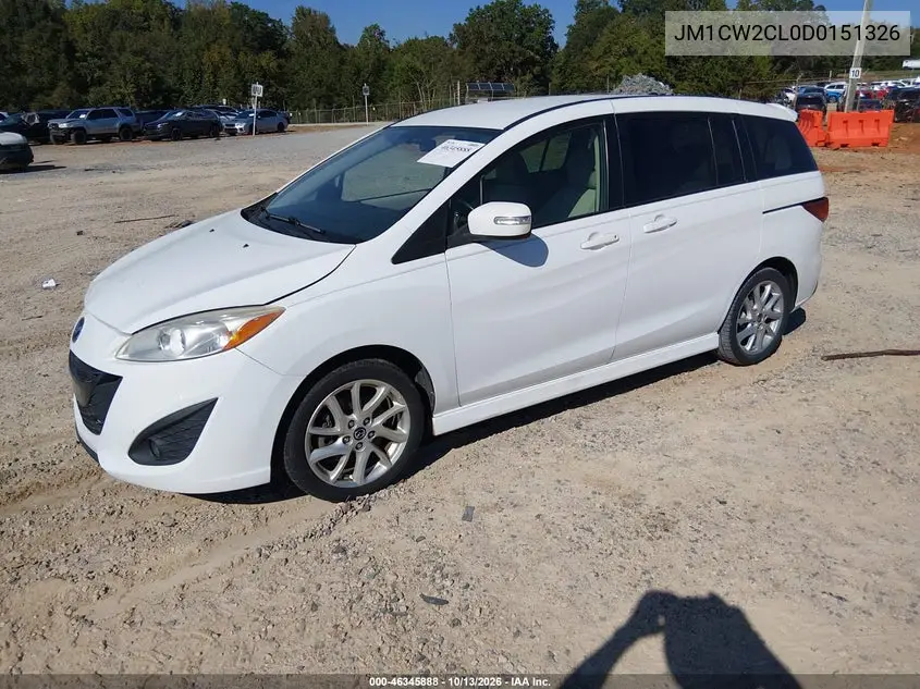 2013 MAZDA 5 VIN JM1CW2CL0D0151326 — фото 2