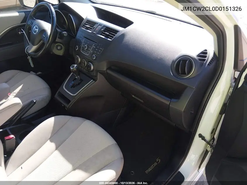 2013 MAZDA 5 VIN JM1CW2CL0D0151326 — фото 5