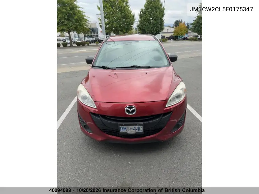 MAZDA 5 2014, VIN JM1CW2CL5E0175347