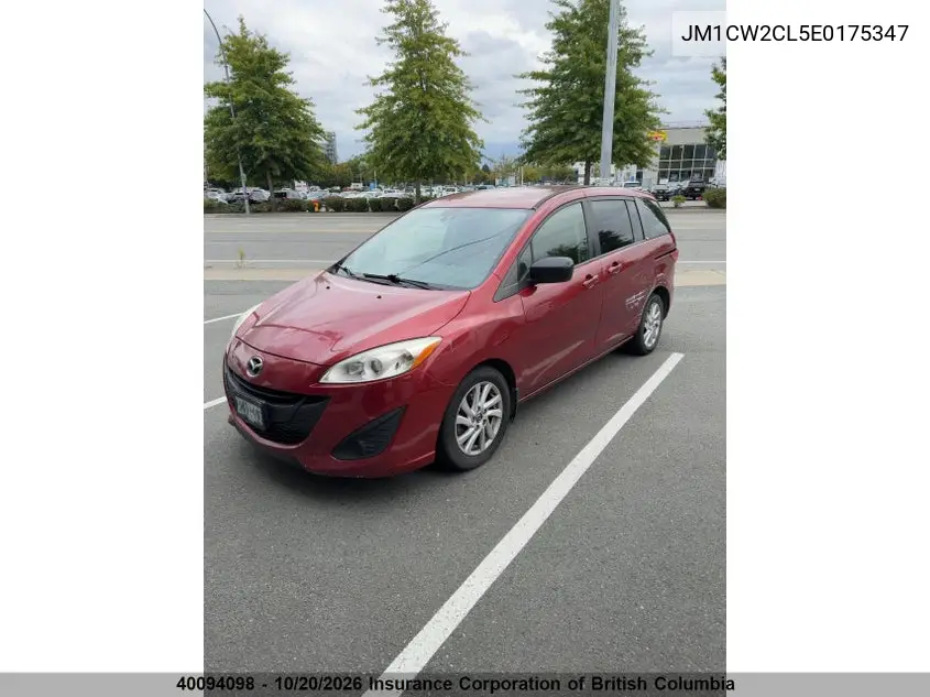 2014 MAZDA 5 VIN JM1CW2CL5E0175347 — фото 10