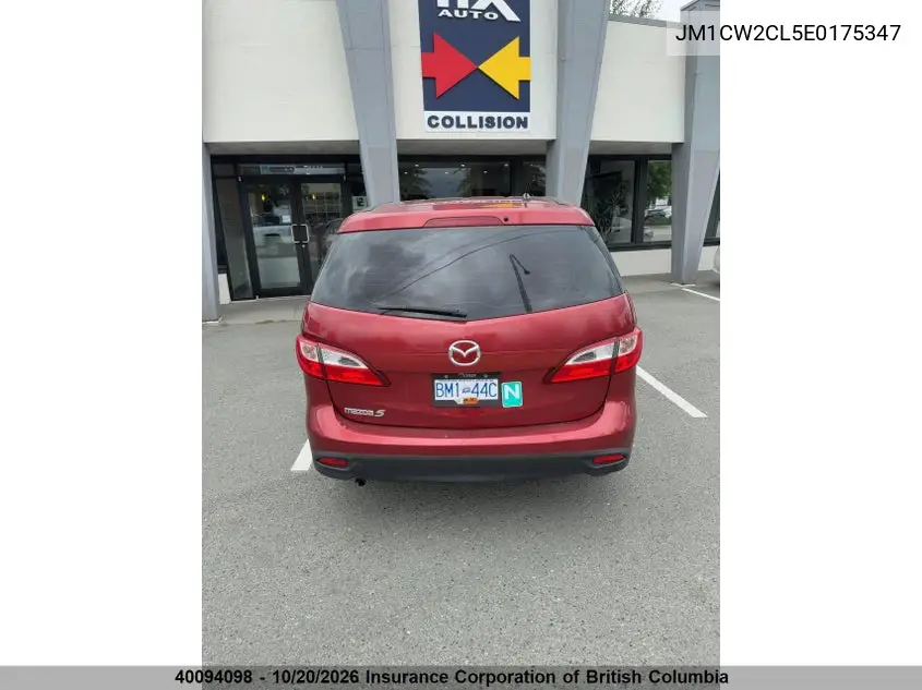 2014 MAZDA 5 VIN JM1CW2CL5E0175347 — фото 4