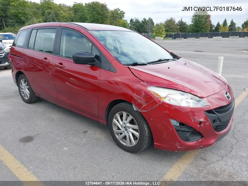 MAZDA 5 2015, VIN JM1CW2CL7F0187646