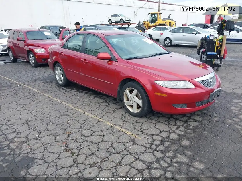 MAZDA 6 2004, VIN 1YVFP80C245N11792