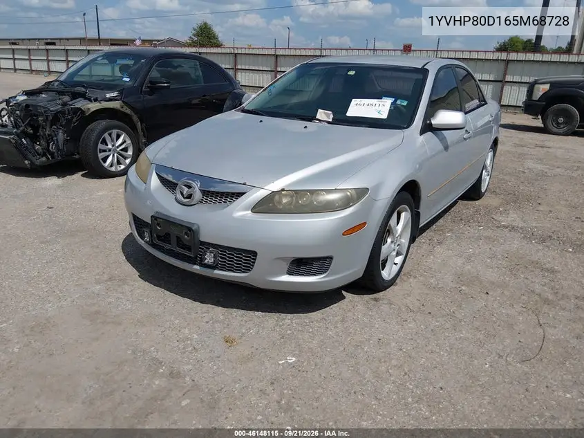 2006 MAZDA 6 VIN 1YVHP80D165M68728 — фото 2