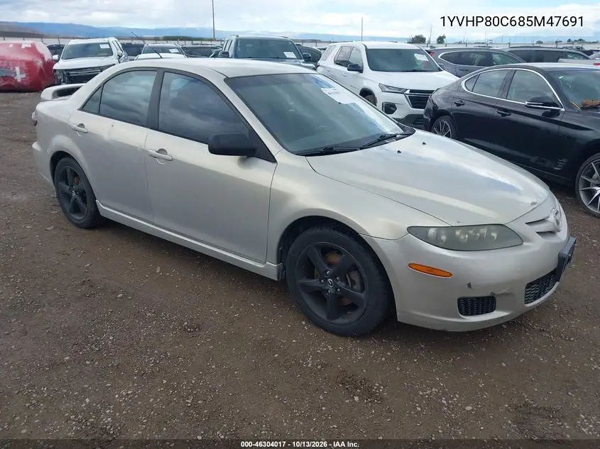 MAZDA 6 2008, VIN 1YVHP80C685M47691