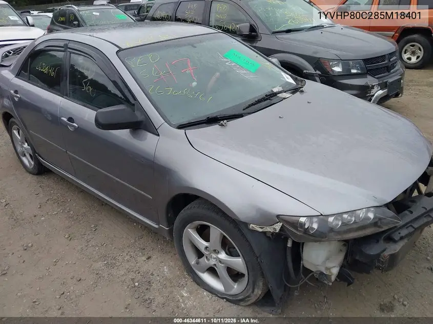 MAZDA 6 2008, VIN 1YVHP80C285M18401
