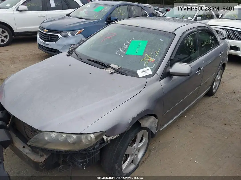 2008 MAZDA 6 VIN 1YVHP80C285M18401 — фото 2