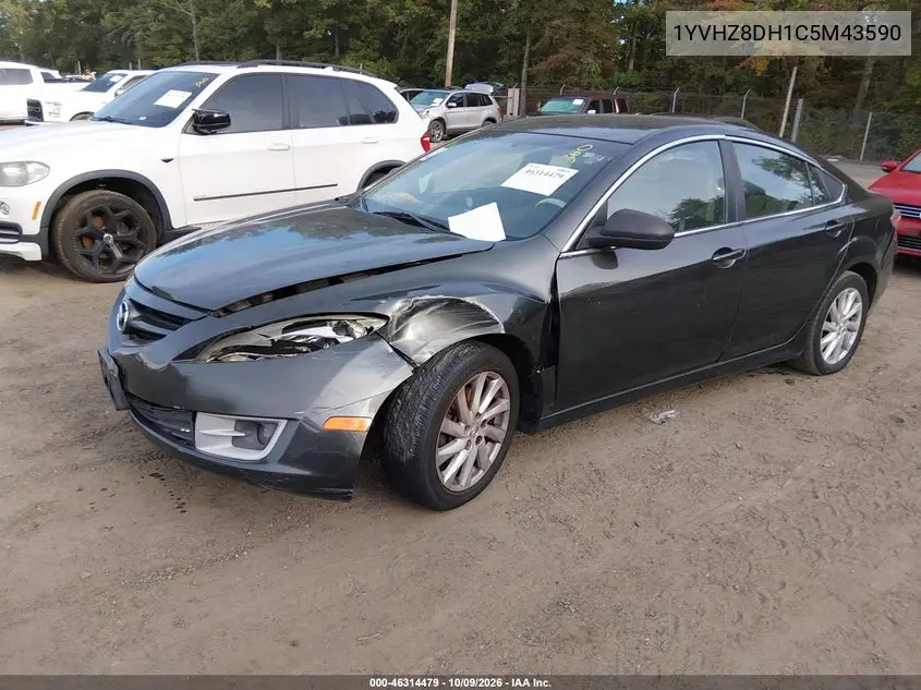 2012 MAZDA 6 VIN 1YVHZ8DH1C5M43590 — фото 2