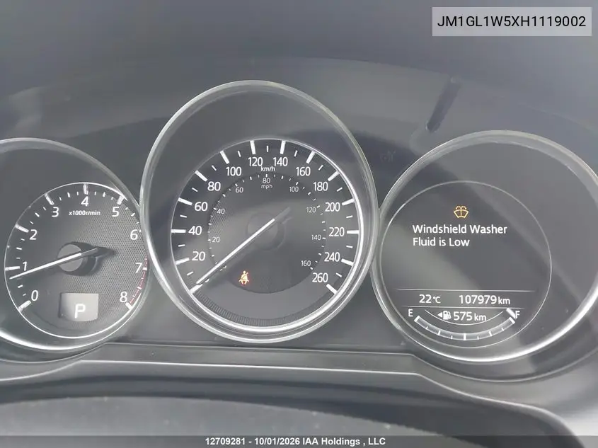 2017 MAZDA 6 VIN JM1GL1W5XH1119002 — фото 7