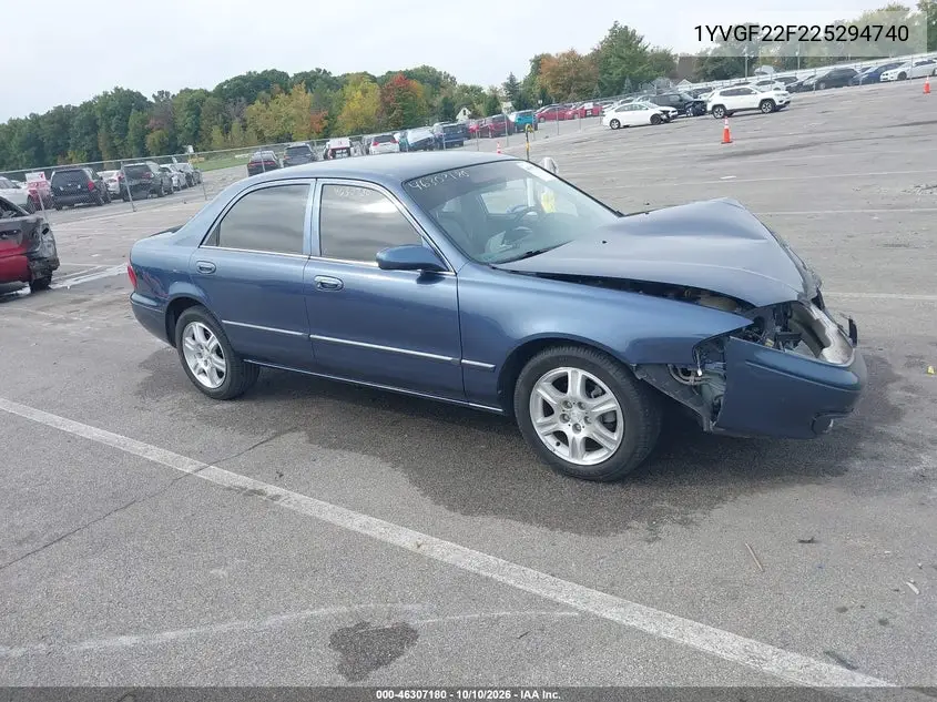 MAZDA 626 2002, VIN 1YVGF22F225294740