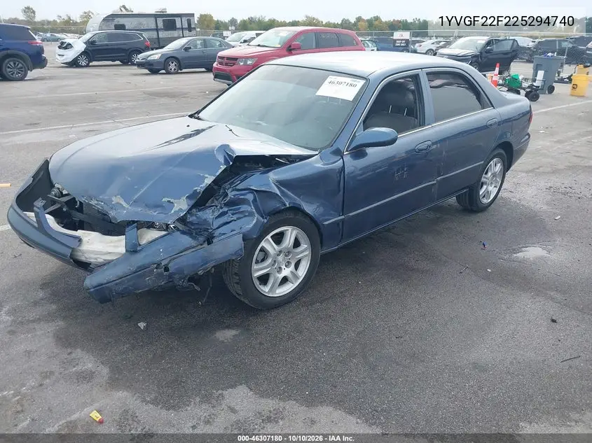 2002 MAZDA 626 VIN 1YVGF22F225294740 — фото 2