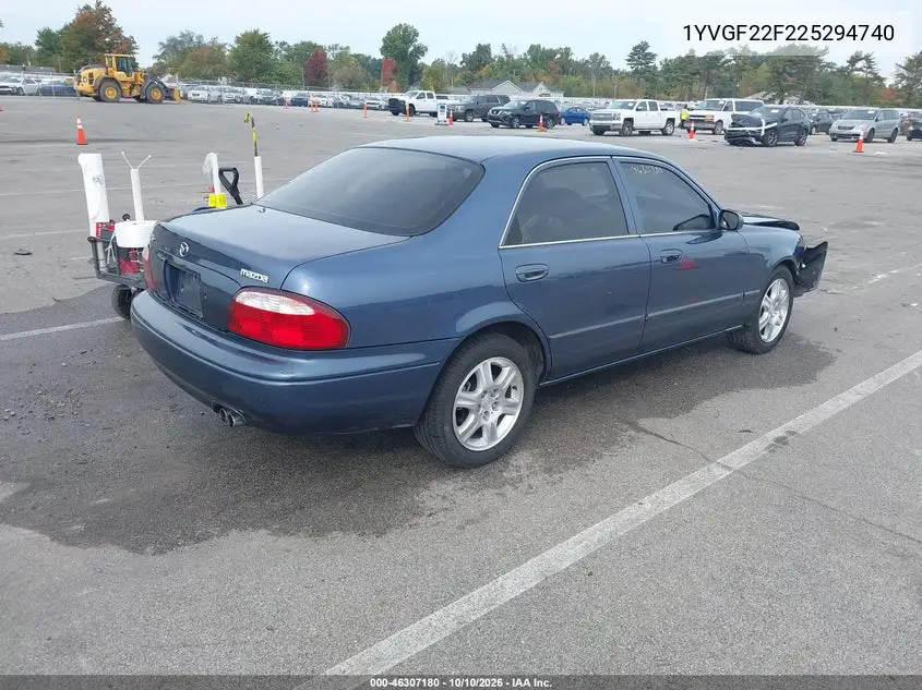 2002 MAZDA 626 VIN 1YVGF22F225294740 — фото 4