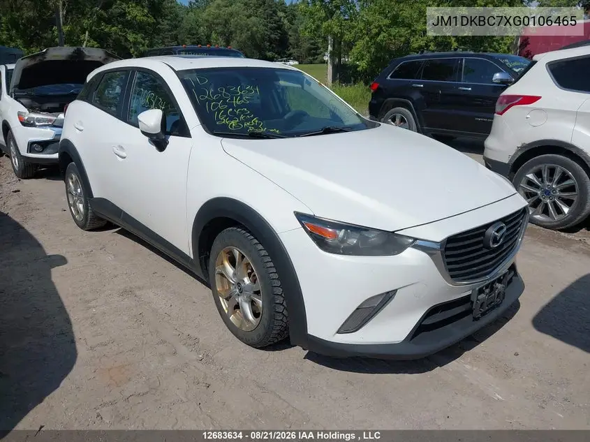MAZDA CX-3 2016, VIN JM1DKBC7XG0106465