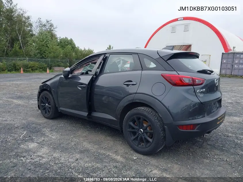 2016 MAZDA CX-3 VIN JM1DKBB7XG0103051 — фото 3