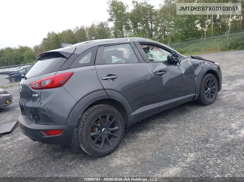 2016 MAZDA CX-3 VIN JM1DKBB7XG0103051 — фото 4