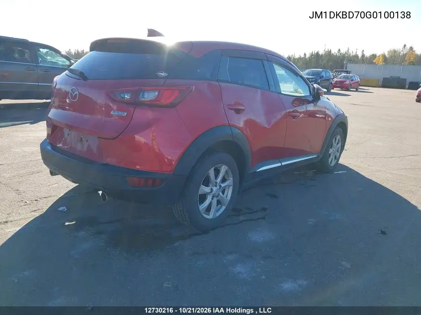 2016 MAZDA CX-3 VIN JM1DKBD70G0100138 — фото 4