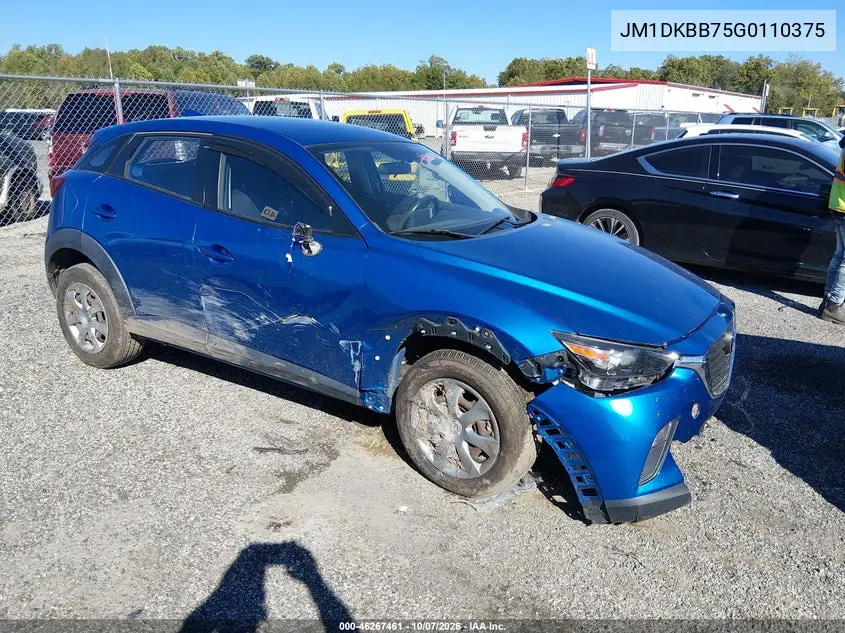 MAZDA CX-3 2016, VIN JM1DKBB75G0110375