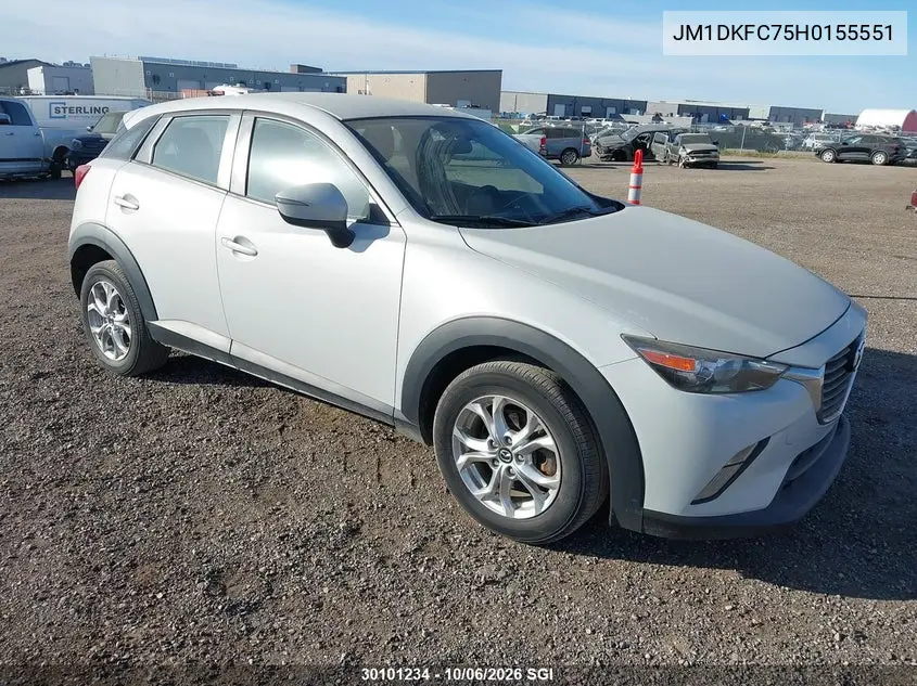 MAZDA CX-3 2017, VIN JM1DKFC75H0155551