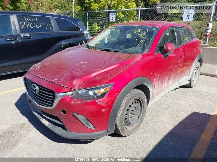 2018 MAZDA CX-3 VIN JM1DKDB70J0301088 — фото 2