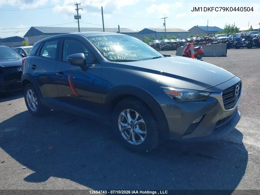 MAZDA CX-3 2019, VIN JM1DKFC79K0440504