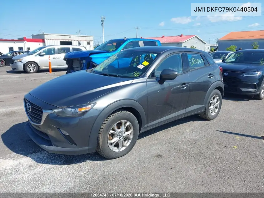 2019 MAZDA CX-3 VIN JM1DKFC79K0440504 — фото 2