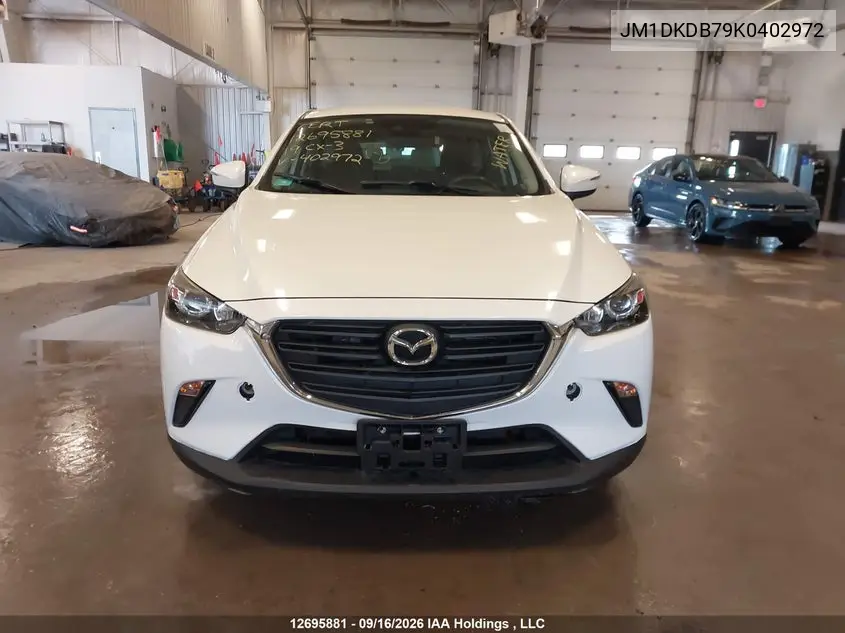 2019 MAZDA CX-3 VIN JM1DKDB79K0402972 — фото 12