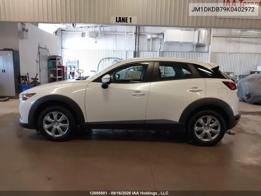 2019 MAZDA CX-3 VIN JM1DKDB79K0402972 — фото 14