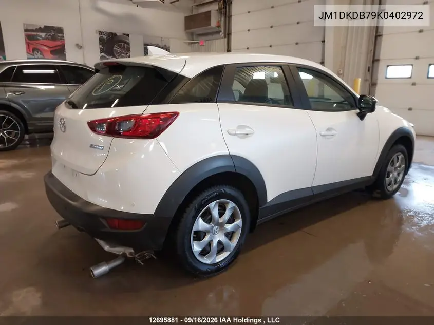 2019 MAZDA CX-3 VIN JM1DKDB79K0402972 — фото 4
