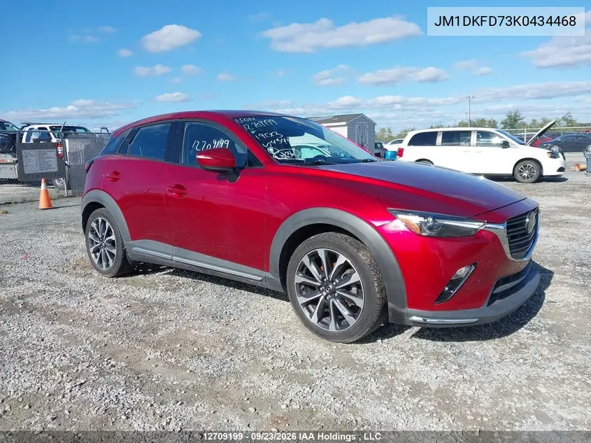 MAZDA CX-3 2019, VIN JM1DKFD73K0434468