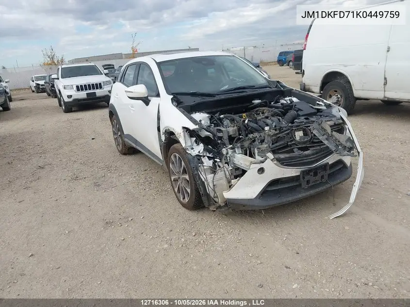 MAZDA CX-3 2019, VIN JM1DKFD71K0449759