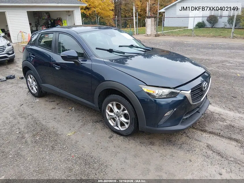 MAZDA CX-3 2019, VIN JM1DKFB7XK0402149